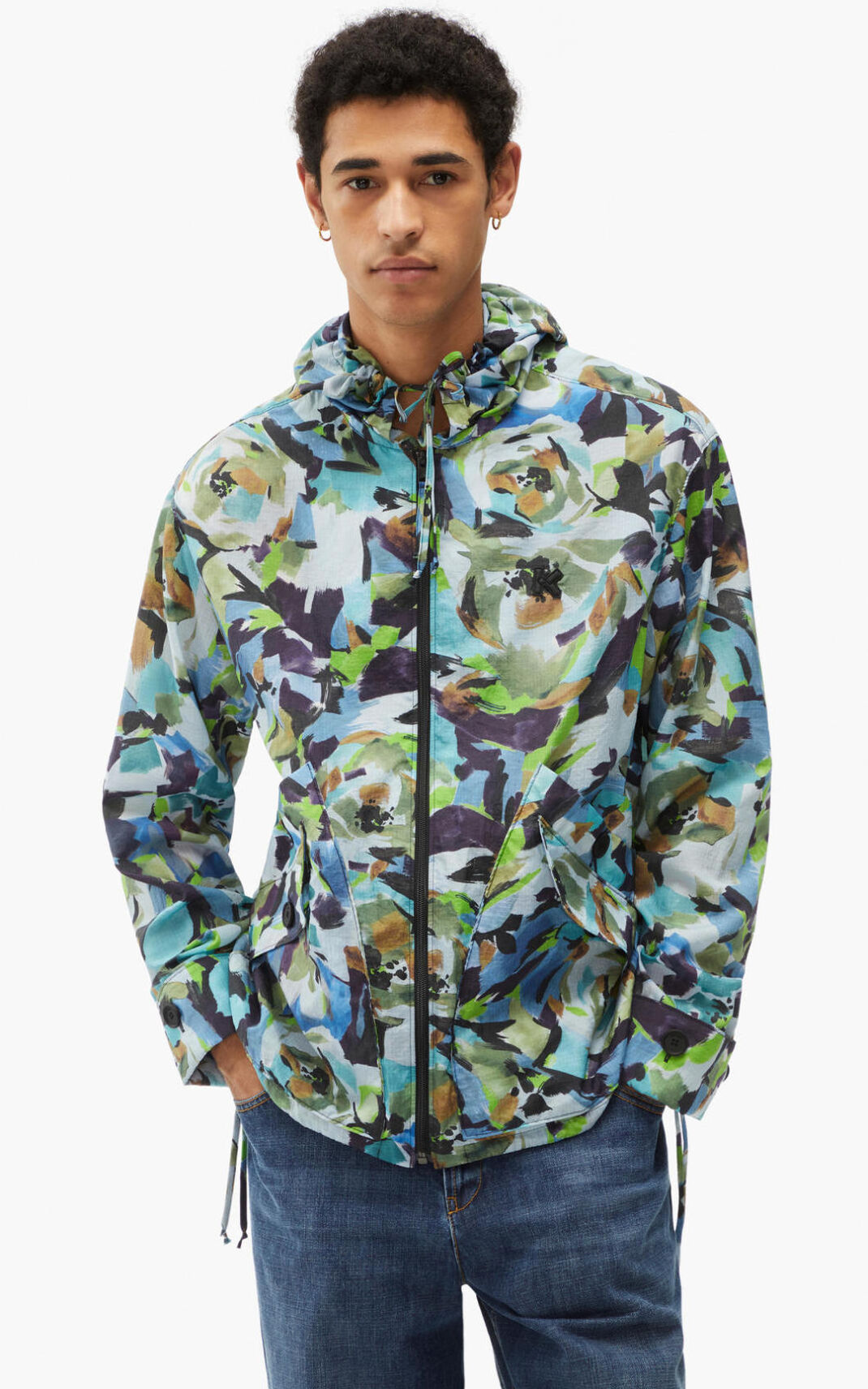 Chaqueta Kenzo Archive Floral with hood Hombre Azules QOG746831